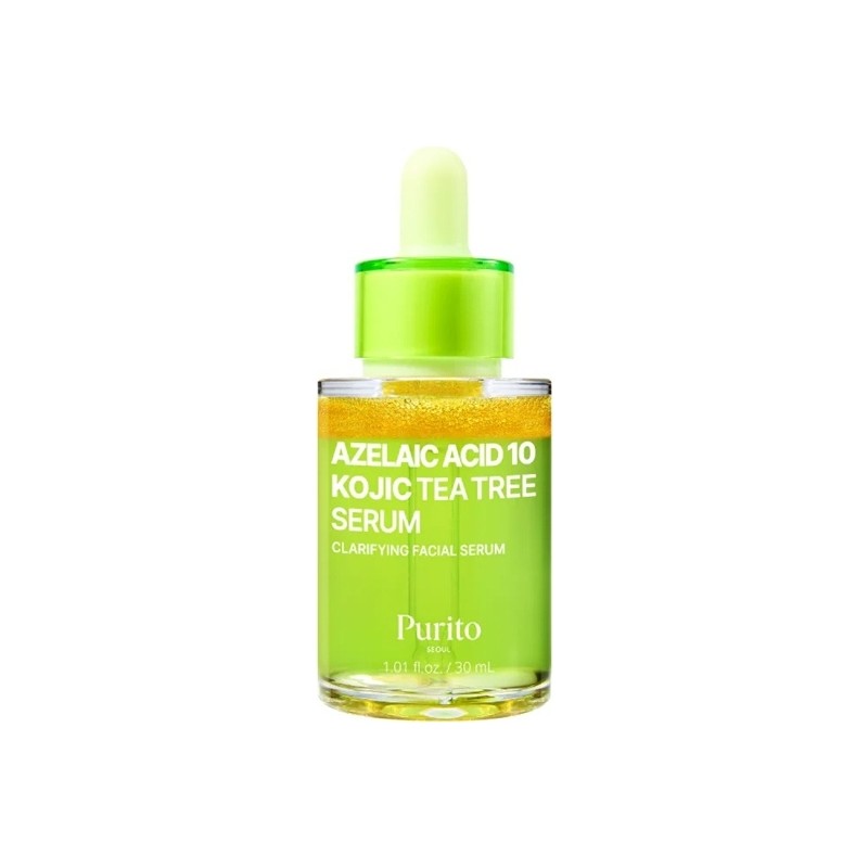 Purito Azelaic Acid 10% + Kojic Acid & Tea Tree Serum 30 ml – Akne Karşıtı, Leke Düzeltici ve Gözenek Dengeleyici Serum