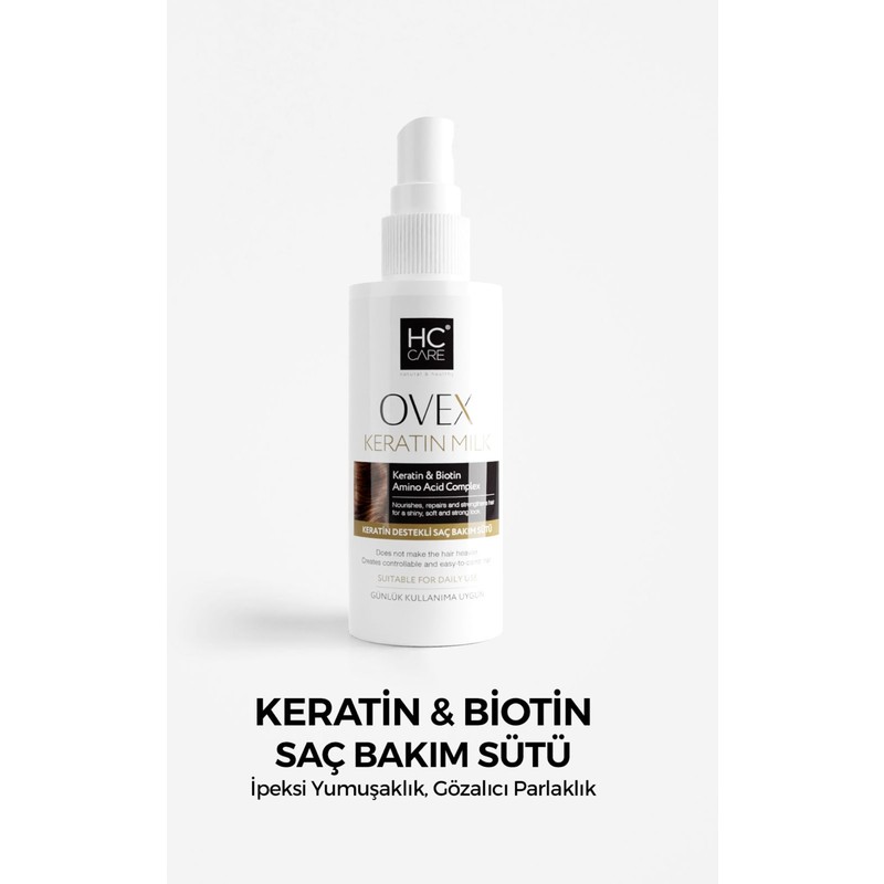 Hc Care Hc Ovex Keratin & Biotin Saç Bakım Sütü 150 ml Isıya Dayanıklı Onarıcı Formül