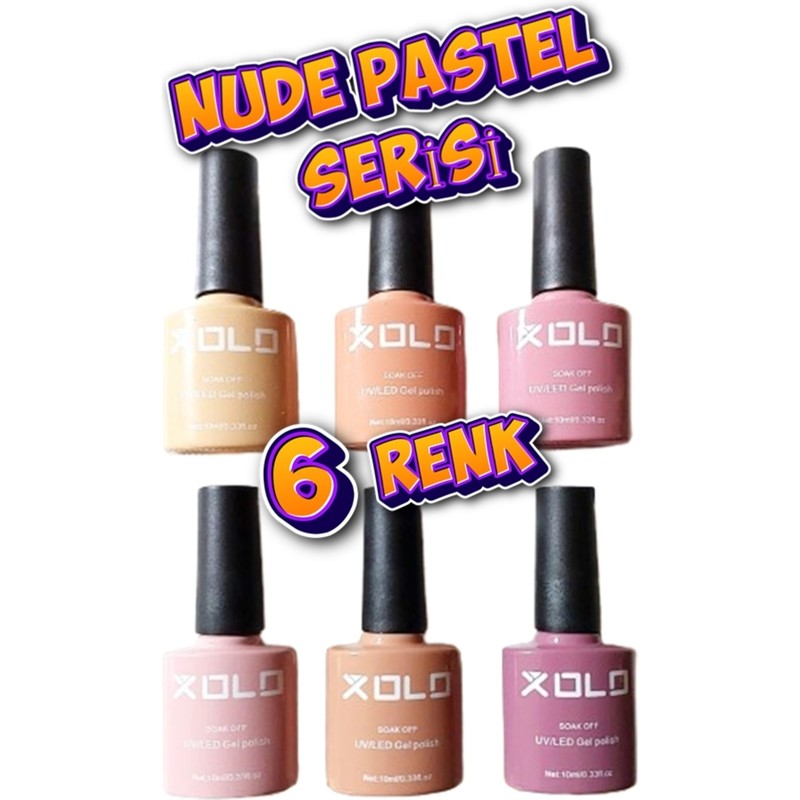 Xolo Nude Pastel Kalıcı Oje Seti 6X10ML 6 Farklı Renk Soak Of Polish Gel