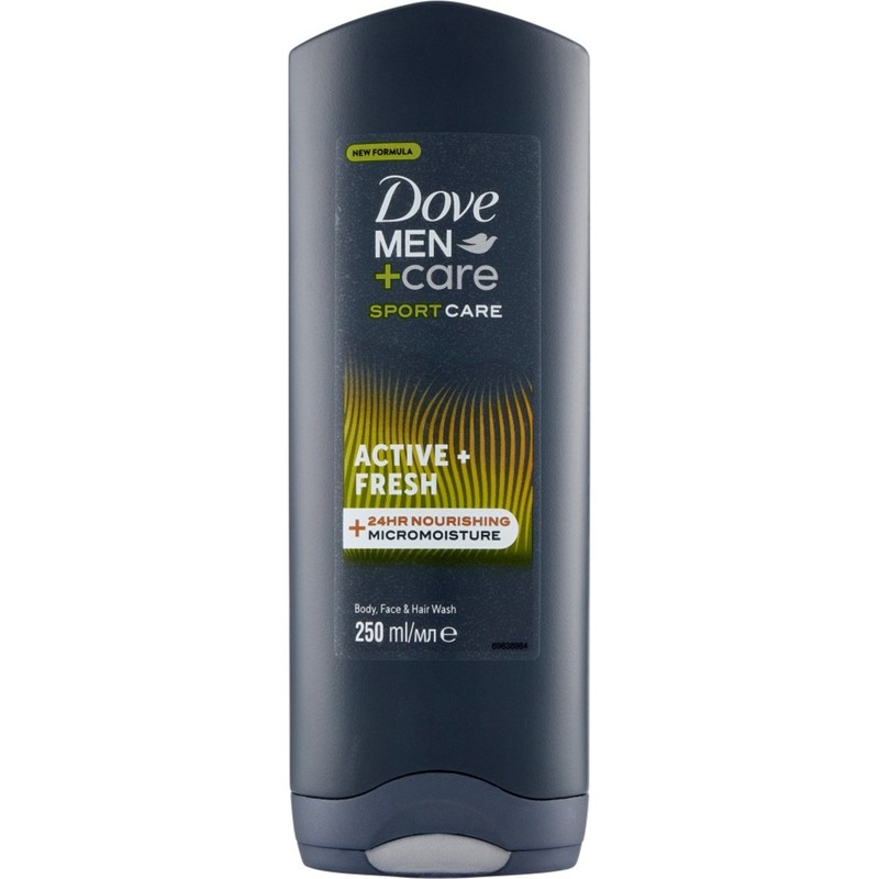 Dove Men +Care Sport Care Active + Fresh Vücut, Yüz ve Saç Yıkama Jeli 250 ml