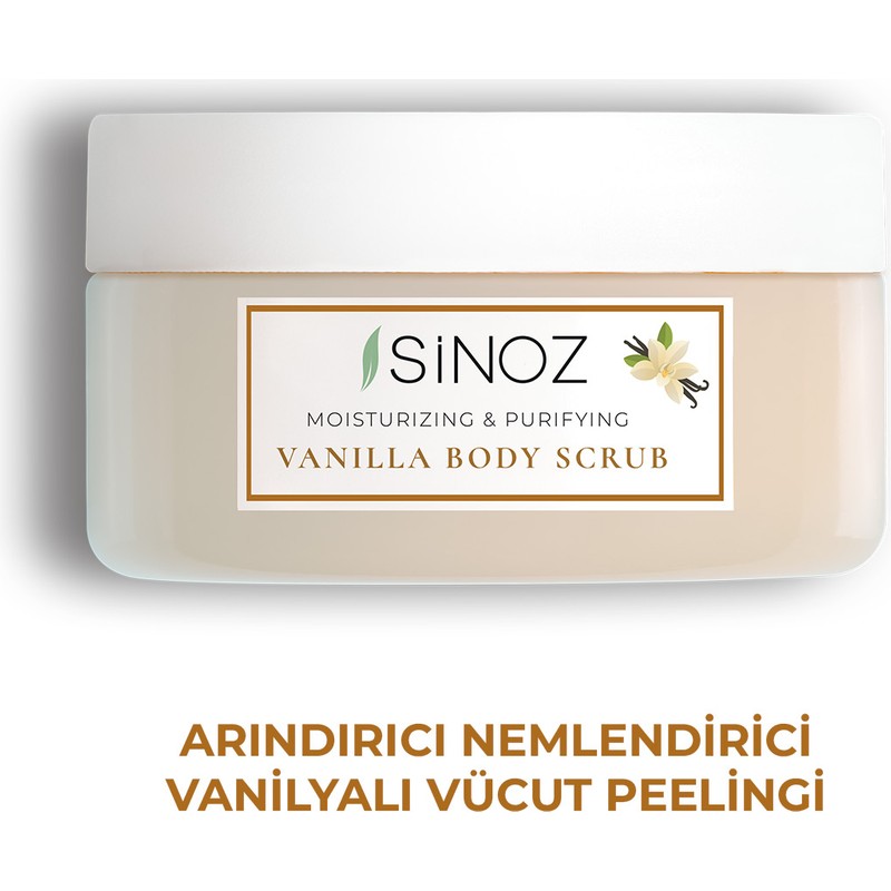 Sinoz Body Scrub Besleyici Arındırıcı Nemlendirici Vanilyalı Vücut Peelingi 300 gr