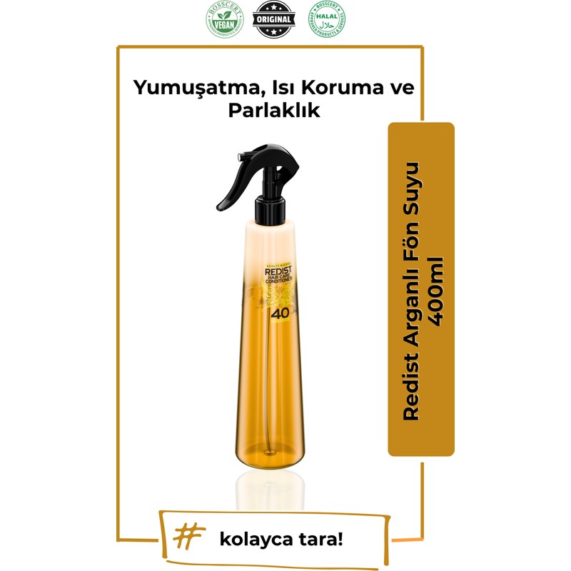 Redist Saç Bakım Spreyi 400 ml Hacim Veren Isı ve Renk Koruyucu 40 Bitki Özlü Günlük Kullanıma Uygun