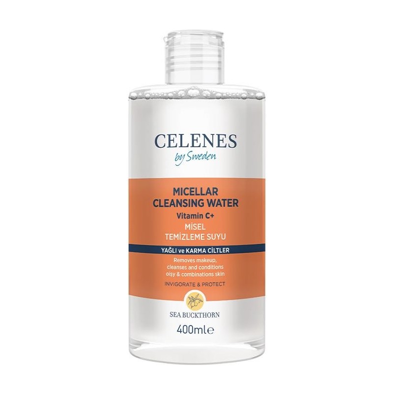 Celenes By Sweden Sea Buckthorn Misel Temizleme Suyu 400 ml Yağlı ve Karma Ciltler İçin C Vitamini Etkisi