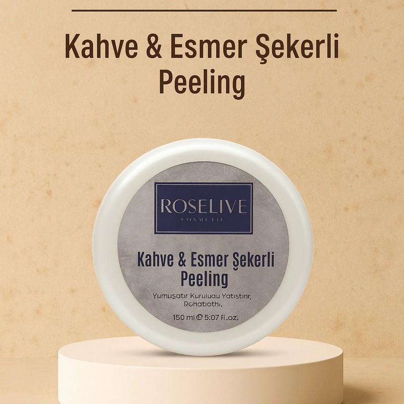 Çare Burada Roselive - Kahve & Esmer Şekerli Peeling 150 ml (Yumuşatır, Rahatlatır, Kuruluğu Yatıştırır,)