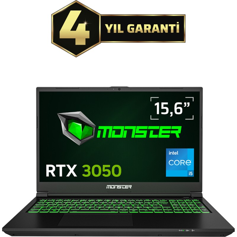 Monster Abra A5 V21.6 Intel Core i5 13420H 16 GB RAM 500 GB SSD 4 GB RTX 3050 FreeDOS 15,6" 144 Hz Oyun Bilgisayarı - Piinti Fiyat Karşılaştırması
