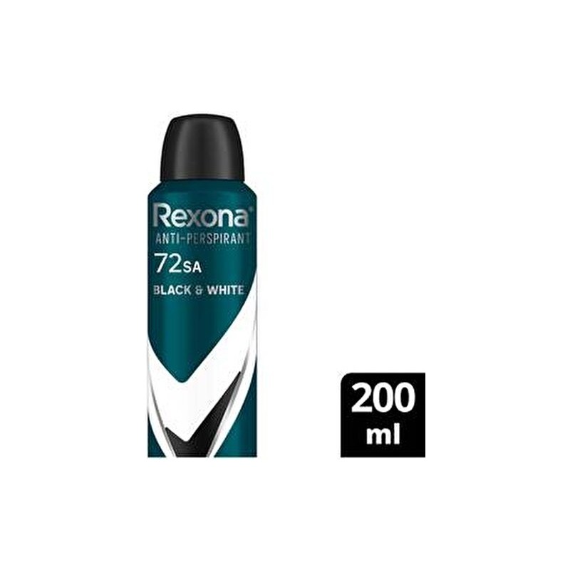 Rexona Men Erkek Sprey Deodorant Invisible Black & White 72 Saat Kesintisiz Koruma 200 ml