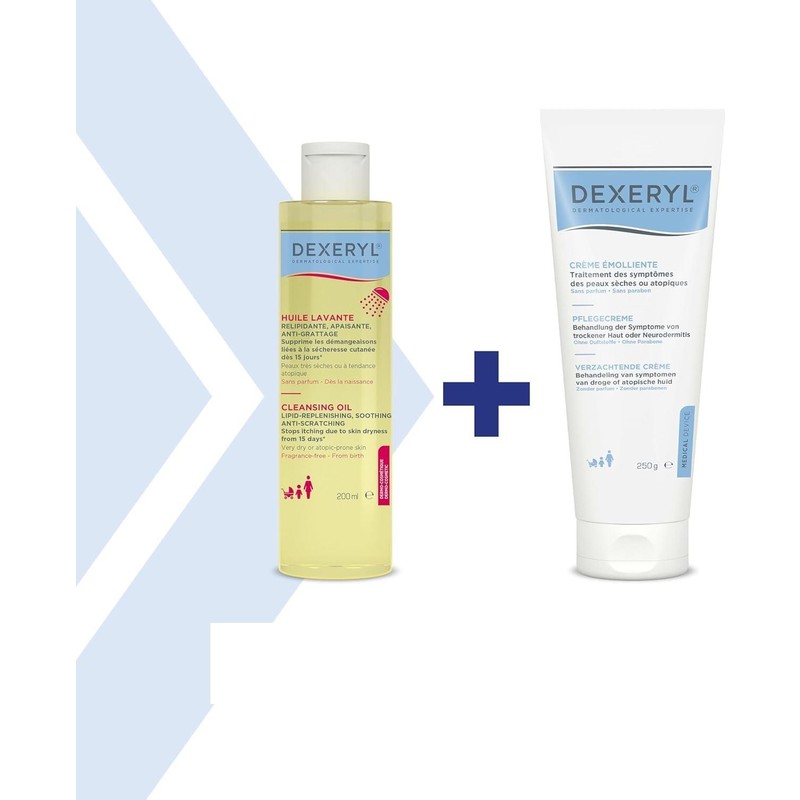 Dexeryl Ducray Dexeryl Cream 250 gr + Dex Huile Lavante 200 ml Set