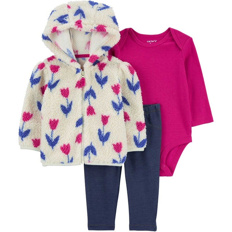 Carter's Kız Bebek Hırkalı Set 3'lü Paket Çok Renkli Özel Olay Temalı 12 Ay
