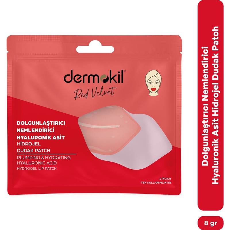 Dermokil Dolgunlaştırıcı Nemlendirici Hyaluronik Asit İçeren Hidrojel Patch Dudak Maskesi