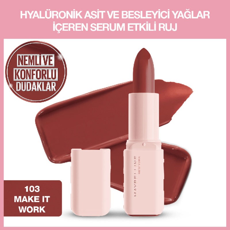 Maybelline New York Serum Etkili Hyalüronik Asit ve Besleyici Yağ Içeren Ruj - 103 Make It Work