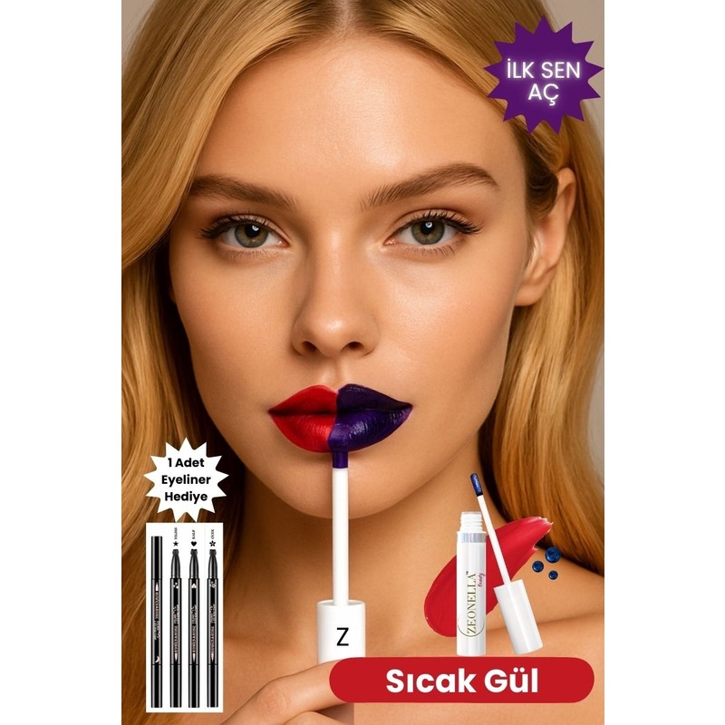 Zeonella Beauty Soyulabilir Ruj Sıcak Gül Kalıcı Dudak Dövmesi