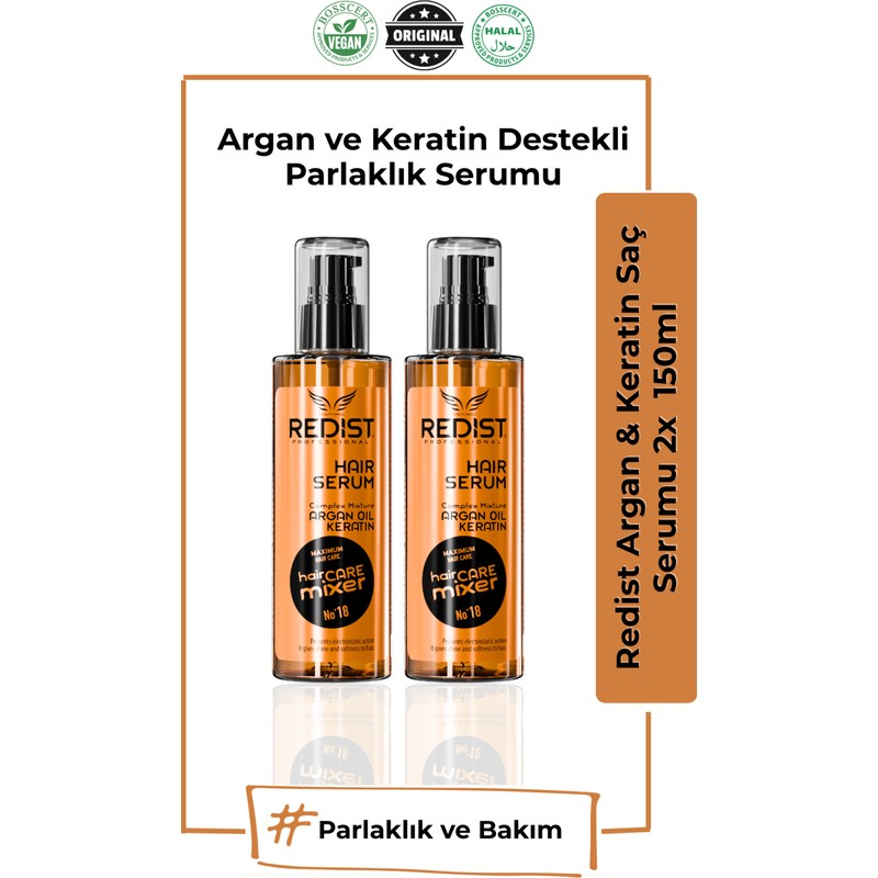 Redist 2 Adet Argan Keratin Saç Bakım Serumu | Argan & Keratin Gücü