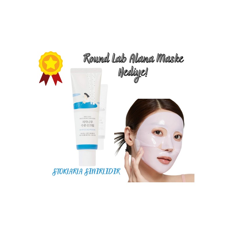 Round Lab Birch Juice Moisturizing Sunscreen SPF50+ Pa++++ 50ML-HUŞ Özlü Nemlendirici Güneş Kremi(Medicube Maskehediyeli)