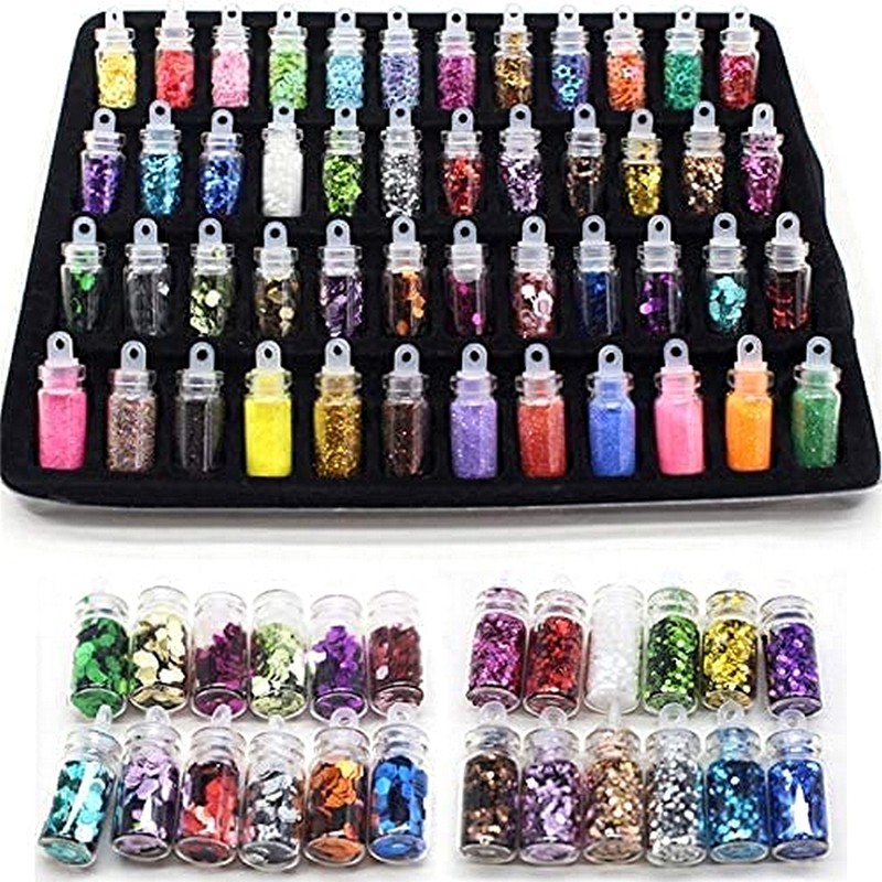 Neler Geldi Neler Nail Art Tırnak Süsleme Simli Pullu Süs Seti 48 Adet