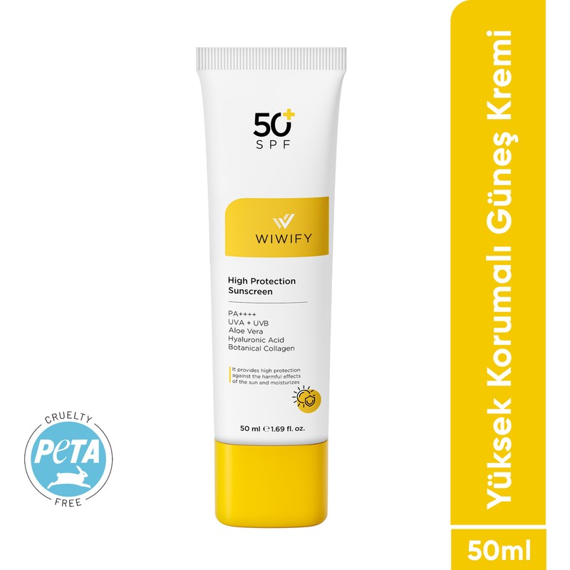 WIWIFY Leke Karşıtı Cilt Tonu Eşitleyici Yüksek Korumalı Güneş Kremi Spf 50+ 50ML (Aloe Vera Özlü)