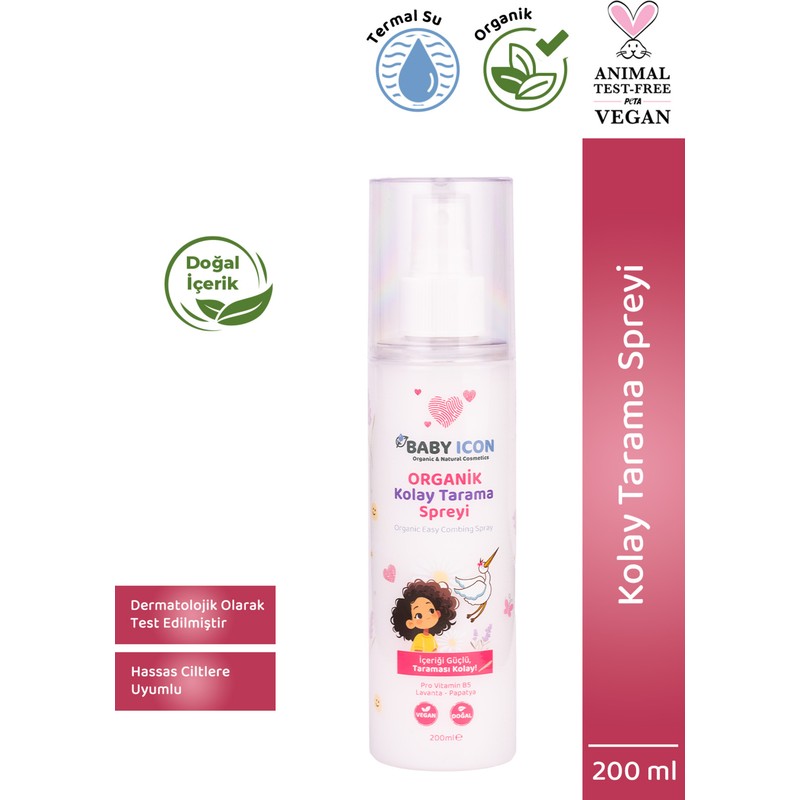 Baby Icon Organik Vegan Kolay Tarama Spreyi