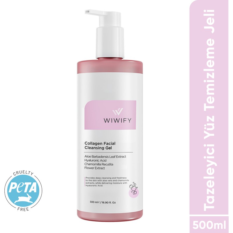 Wiwify Arındırıcı Yüz Temizleme Jeli 500 ml Aloe Vera ve Papatya Özlü Tüm Cilt Tipleri İçin