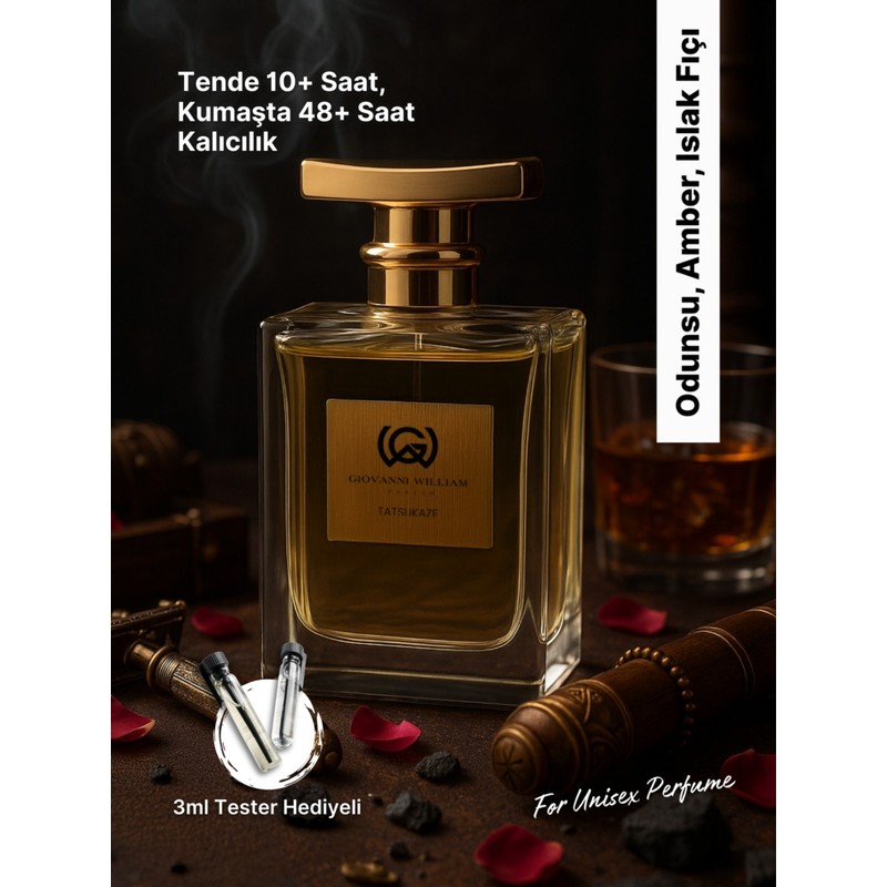 Giovanni William Tatsukaze Vhisky Aroma Afrodizyak Erkek Parfumü | Güçlü Kalıcı| Rom Akoru, Amber, Misk, Odunsu Notalar