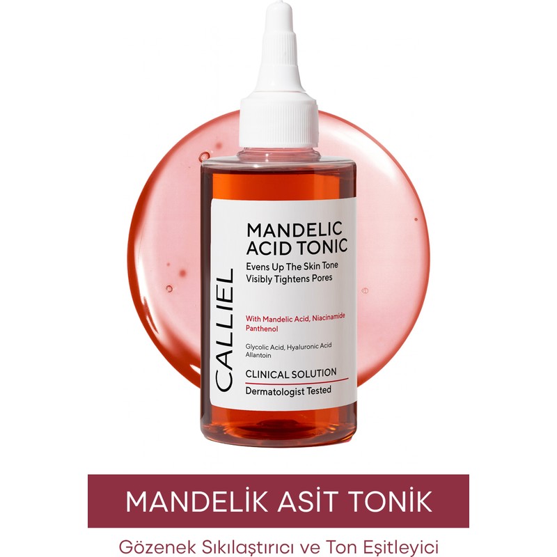 Calliel Mandelik Asit Tonik 200 ml Tüm Cilt Tiplerine Uygun Gözenek Karşıtı Yenileyici Etki