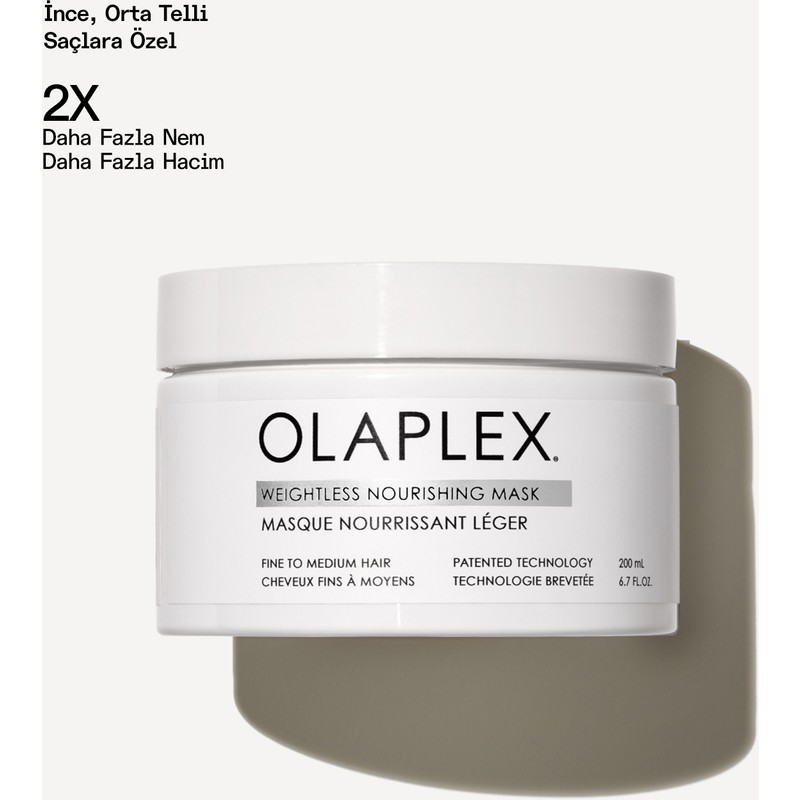 OLAPLEX Weightless Nourishing Mask - Ince, Orta Telli Saçlar Için Ağırlık Hissi Bırakmayan Besleyici Maske