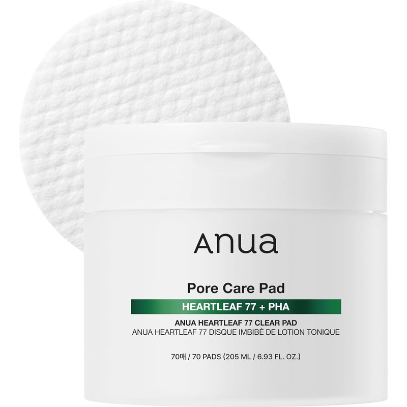 Anua Heartleaf 77 Şeffaf Ped 70 Sayfa, Pha Ölü Cilt Bakımı Düşük Ph Günlük Toner Pedi
