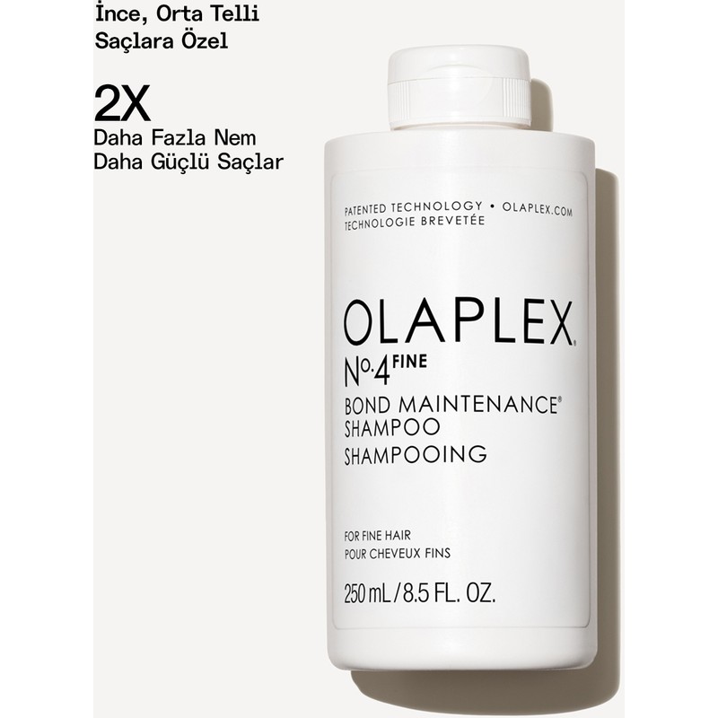 OLAPLEX No.4 250 ml İnce Telli Saçlar İçin Besleyici Bakım Şampuanı Kokusuz Vegan Formül