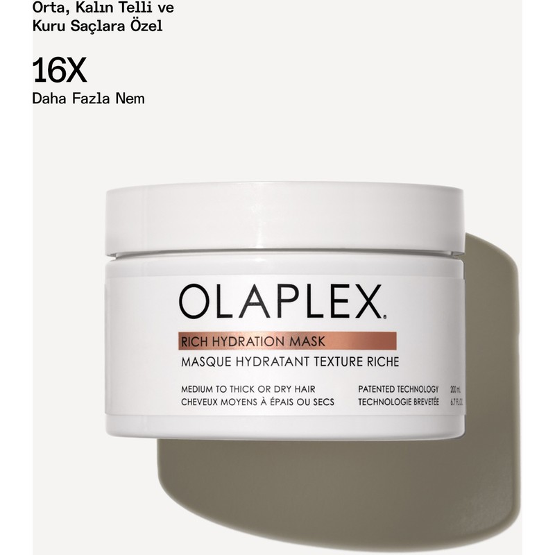 OLAPLEX Rich Hydration Mask - Orta, Kalın Telli ve Kuru Saçlar Için Yoğun Nemlendirici Maske