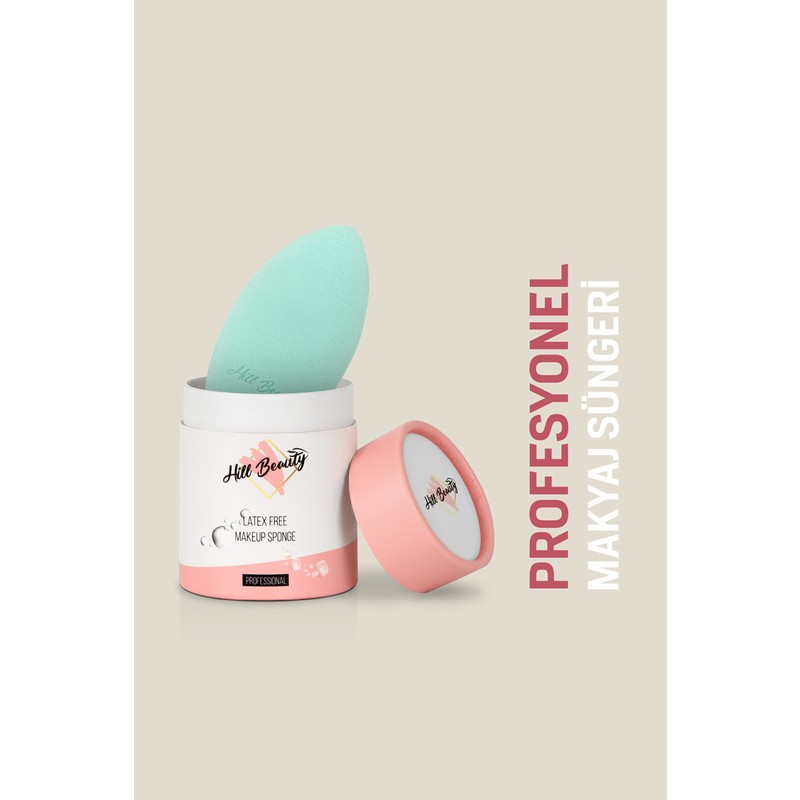 Hill Beauty Profesyonel Makyaj Süngeri Non-Latex 3 Cut Mint