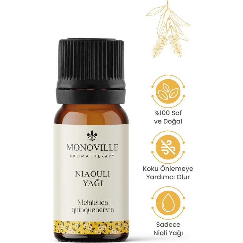 Monoville Nioli Uçucu Yağı 10 ml Saf ve Doğal (Niaouli Essential Oil)
