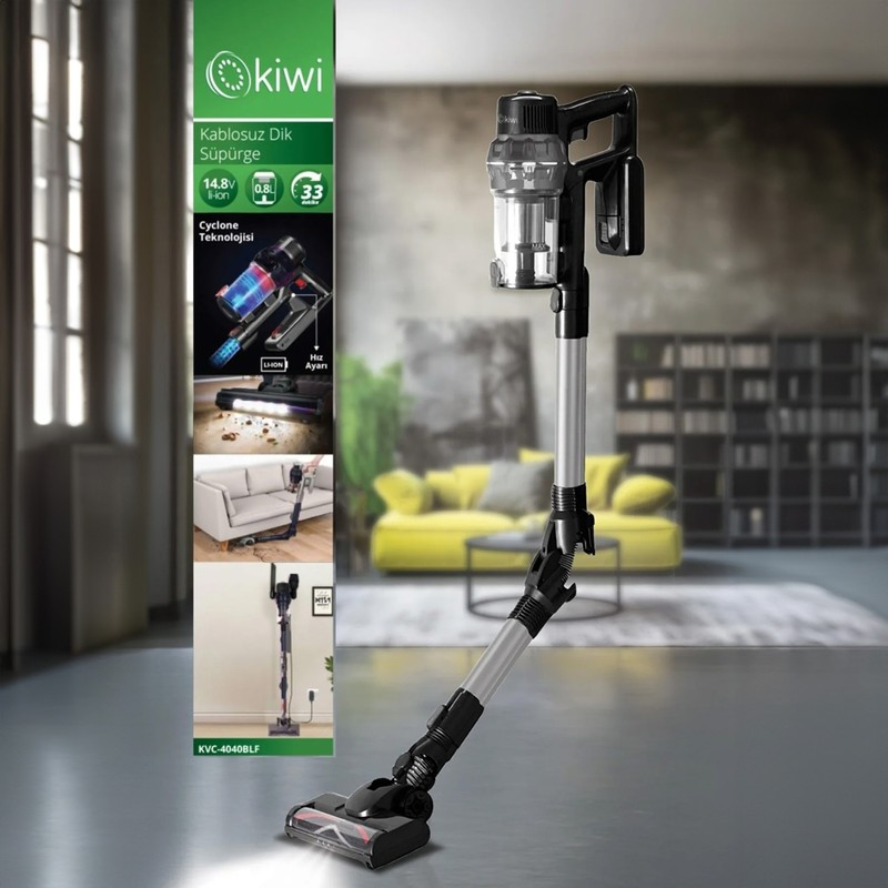 Kiwi KVC-4040BLF Şarjlı Dikey Süpürge - Siyah - 14,8 Volt - Piinti Fiyat Karşılaştırması