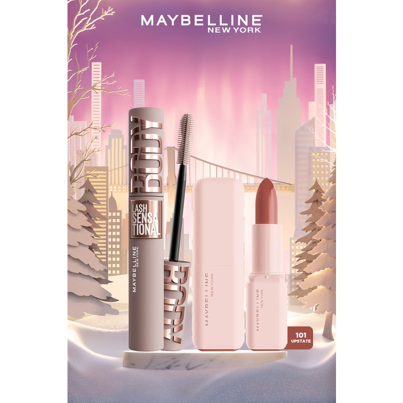 Maybelline New York Hacim Verici Maybelline New York Lash Sensational Body Maskara & Serum Siyah Renk 101 Hyalüronik Asit ve Besleyici Yağ Içeren Ruj