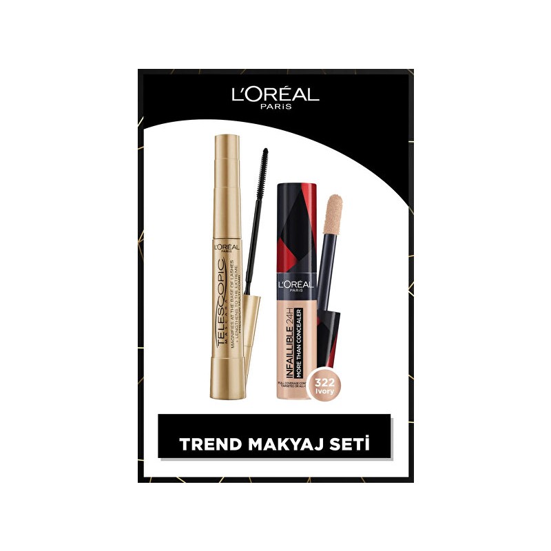 Luua L'oreal Paris Telescopic Gold Siyah Maskara Hacim Verici Büyük Boy Özellik 322 Ivory