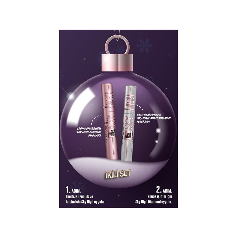 Luua Maybelline New York Hacim Verici Elmas Işıltılı Maskara Seti - Siyah Renkli Lash Sensational Sky High