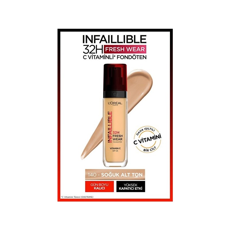 Luua L'oreal Paris L'oréal Paris Infaillible 32H Fresh Wear C Vitaminli Fondöten - 140 Golden Beige