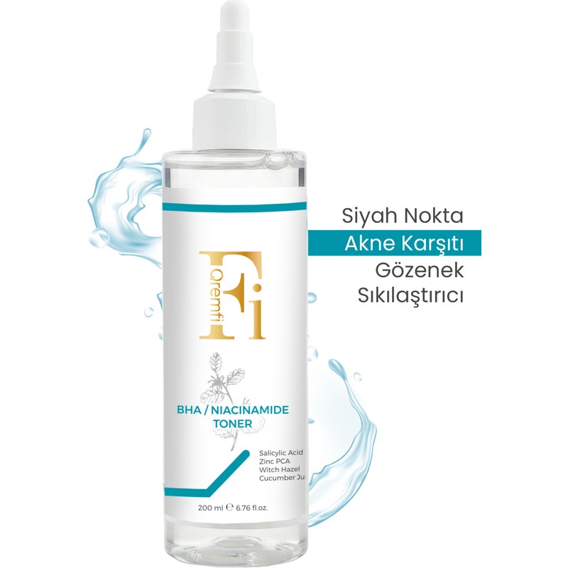 QREMFİ Akne Karşıtı Gözenek Sıkılaştırıcı Bha Salisilik ve Niacinamide Tonik 200 ml