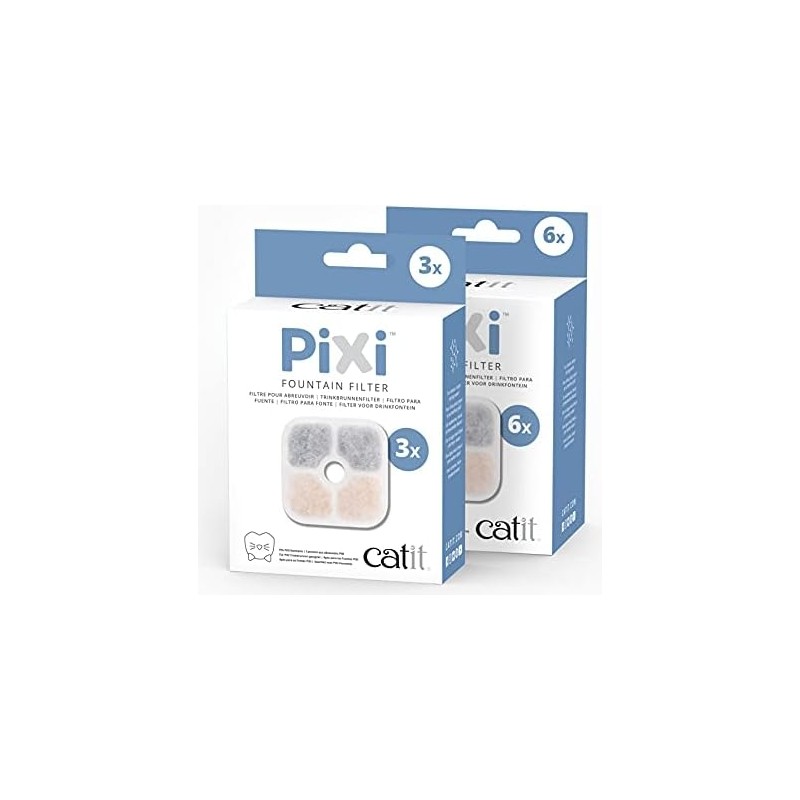 43722 Pixi Yedek Filtre, Pixi Su Çeşmesi Için Içme Çeşmesi Filtresi, 6'lı Paket