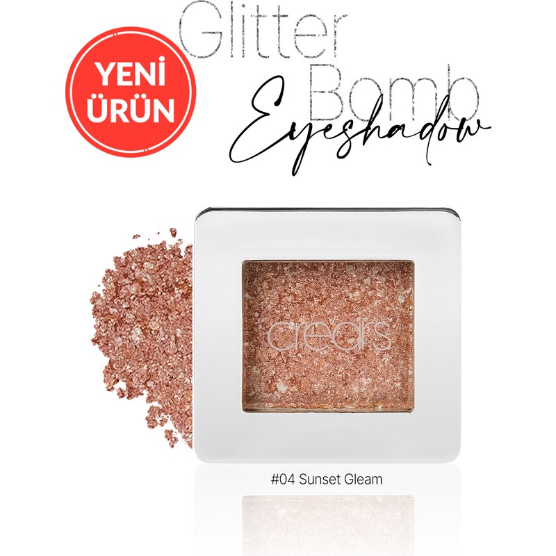 Cre'ars Mücevher Parlaklığında Yoğun Pigmentli Tekli Far Cre'ars Glitter Bomb Eyeshadow 04 Sunset Gleam