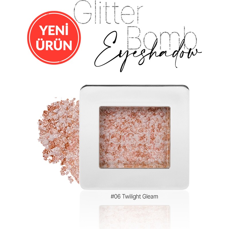 Cre'ars Mücevher Parlaklığında Yoğun Pigmentli Tekli Far Cre'ars Glitter Bomb Eyeshadow 06 Twilight Gleam