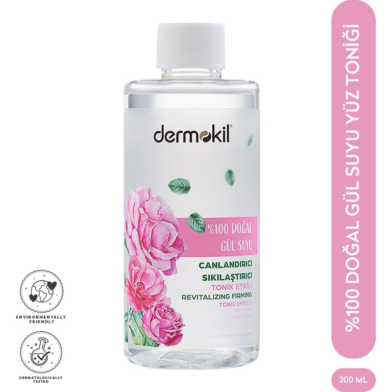 Dermokil %100 Doğal Gül Suyu Canlandırıcı Gözenek Sıkılaştırıcı Tonik 200 ml