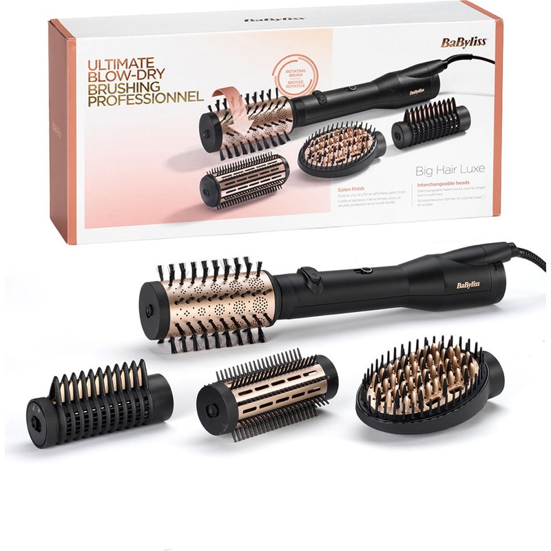 Babyliss Big Hair Luxe 650W 4 Başlıklı İyon Etkili Döner Başlıklı Hava Üflemeli Saç Şekillendirici Set AS970E