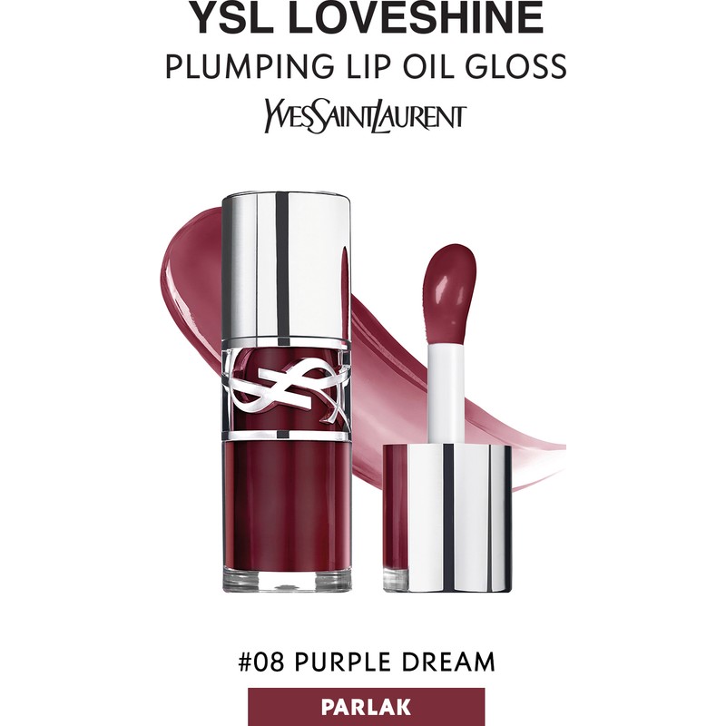 Yves Saint Laurent Loveshine Plumping Lip Oil Gloss Dudak Dolgunlaştırıcı Parlatıcı 8 Purple Dream 4936968874567