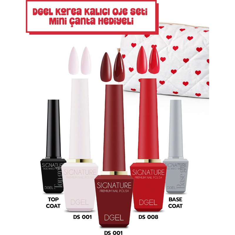 D Gel Dgel Korea Kalıcı Oje Seti - Mini Çanta Hediyeli