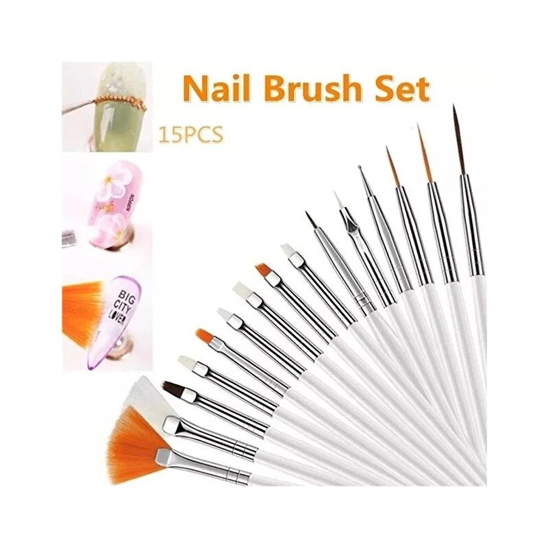Fontenay 15'li Tırnak Nail Art Desen Tırnak Süsleme ve Boyama Fırça Seti
