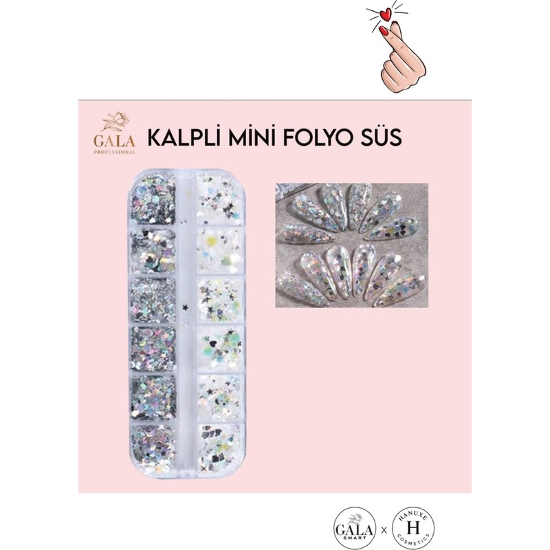 Gala Smart Kalpli Mini Folyo Sim Süs Seti 12 Li No:kalpli Mini Folyo Set 12Lİ