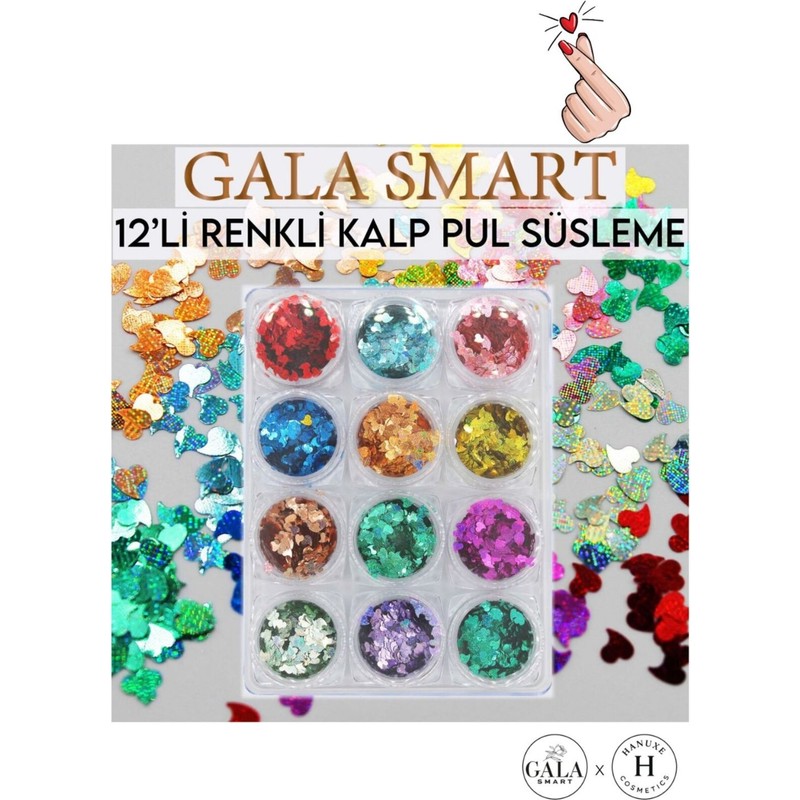 Gala Smart Sim Süs Seti 12 Li No:renkli Kalpli 12LI Süsleme Seti