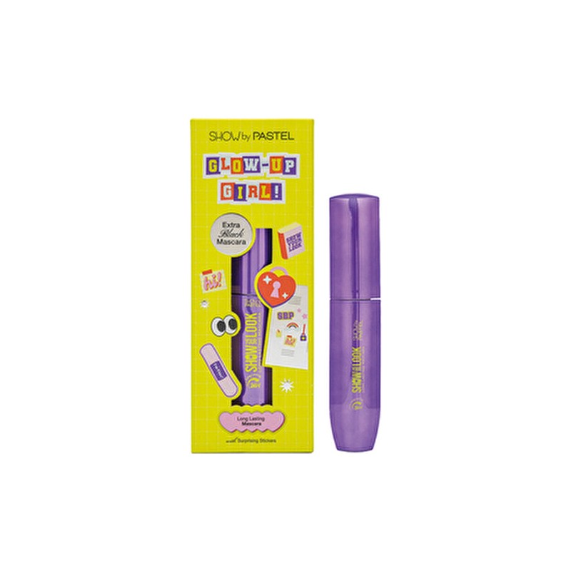 Show By Pastel Glow-Up Girl! Siyah Hacim Verici Maskara 9 ml Suya Dayanıklı ve Uzun Süreli