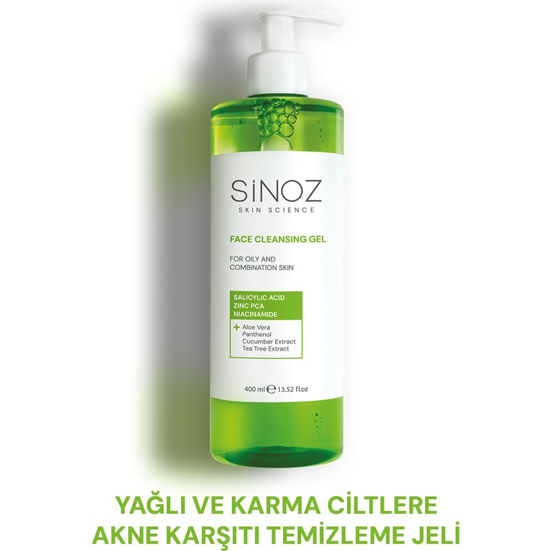 Sinoz Yağlı ve Karma Ciltler için Sebum Dengeleyici Yüz Temizleme Jeli 400 ml