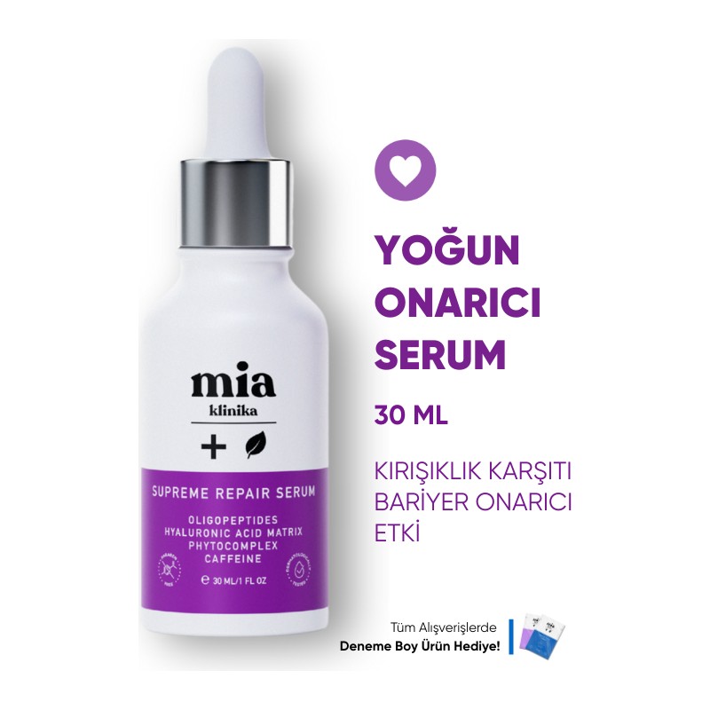 Mia Klinika Kırışıklık Karşıtı Ampul 30 ml Tüm Cilt Tipleri İçin Peptit İçerikli Etkili Serum
