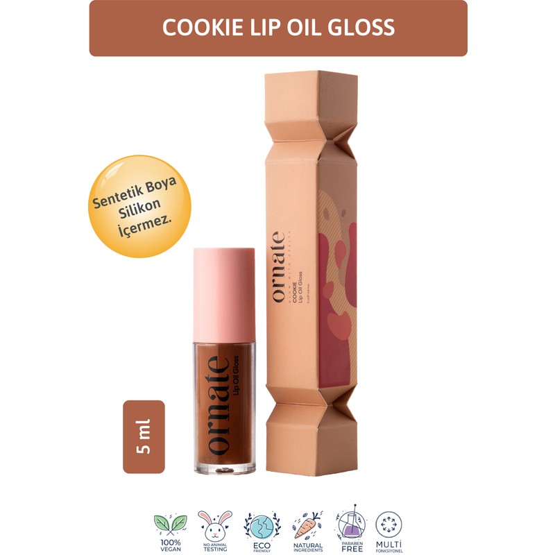 Ornate Cookie Lip Oil Gloss | Dolgunlaştırıcı & Nemlendirici & Parlatıcı Dudak Yağı / Cherry 5 ml