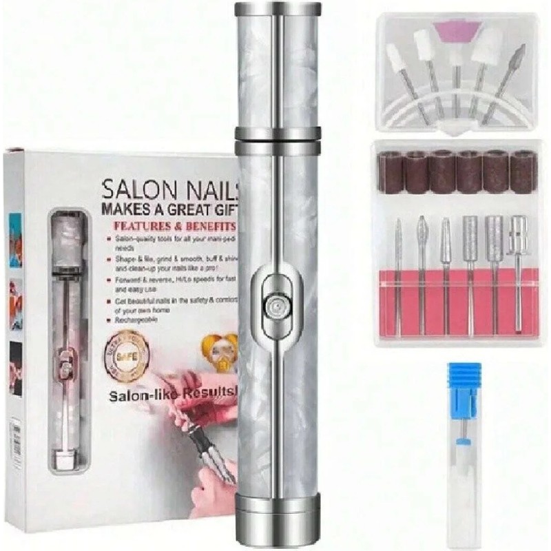 Ellea Nail 12 Parça Şarjlı Manikür Pedikür Freze Törpü Makinesi ve Tırnak Freze Seti